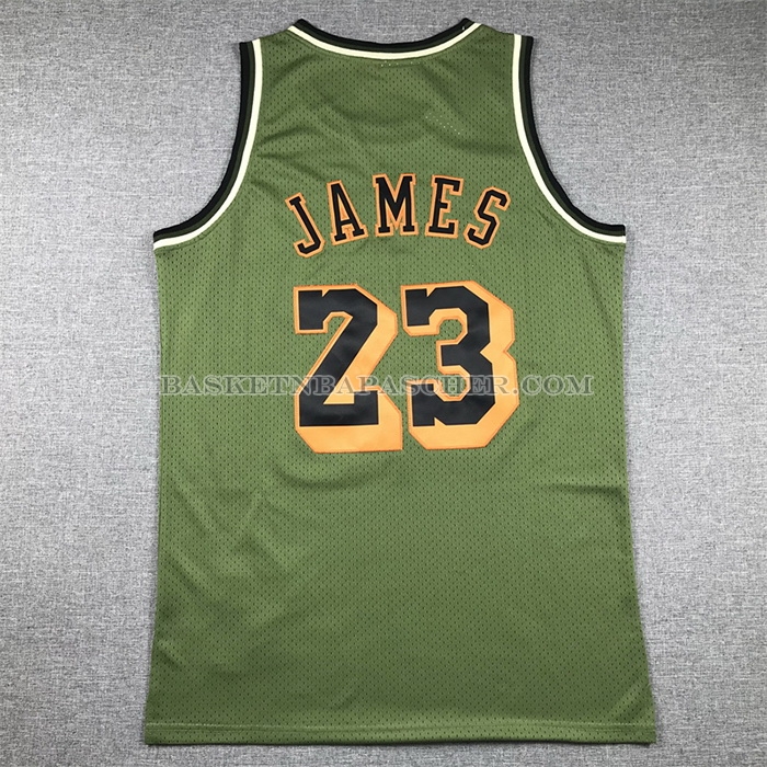 Maillot Los Angeles Lakers LeBron James NO 23 Mitchell & Ness 2018-19 Vert